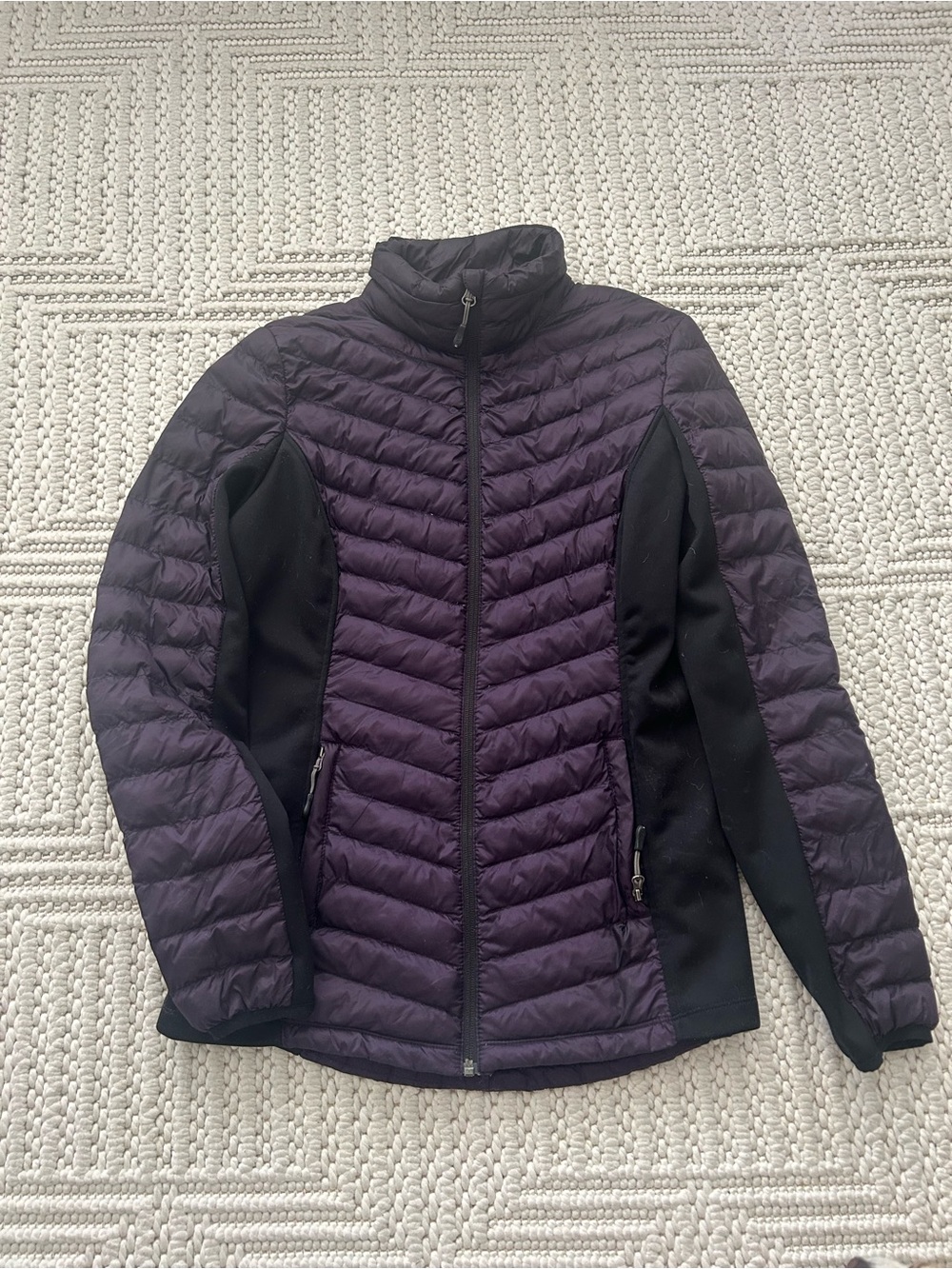 32 Degrees Purple Quilted Hybrid Jacket with Black Panels